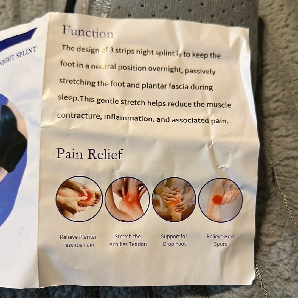 Gray Plantar Fasciitis Night Splint - Picture 8 of 12